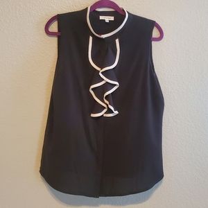 Black Calvin Klein blouse with ruffle